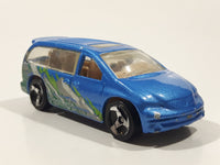 2000 Hot Wheels World Tour Dodge Caravan Metalflake Blue Die Cast Toy Car Vehicle
