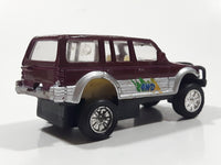 Unknown Brand 4WD Dark Red Maroon Burgundy Pull Back Die Cast Toy Car Vehicle