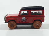 2007 Matchbox Pirate Island Land Rover 90 Red and Black Die Cast Toy Car Vehicle