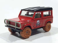 2007 Matchbox Pirate Island Land Rover 90 Red and Black Die Cast Toy Car Vehicle