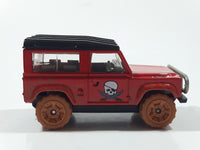 2007 Matchbox Pirate Island Land Rover 90 Red and Black Die Cast Toy Car Vehicle