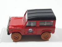 2007 Matchbox Pirate Island Land Rover 90 Red and Black Die Cast Toy Car Vehicle