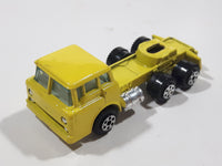 Vintage Yatming Ford F600 Cabover Semi Truck Tractor Rig Yellow Die Cast Toy Car Vehicle