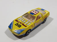 Yatming No. 1038 Chevrolet Corvette Bull King of Road Best Shot #38 Yellow Die Cast Toy Race Car Vehicle