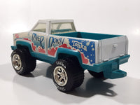 Vintage 1980s Tonka Diver Down Pickup Truck White and Aqua Blue Plastic and Pressed Steel Die Cast Toy Car Vehicle 8" Long