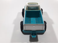 Vintage 1980s Tonka Diver Down Pickup Truck White and Aqua Blue Plastic and Pressed Steel Die Cast Toy Car Vehicle 8" Long