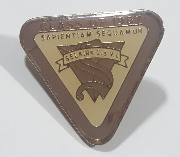 Class of 1987 Sapientiam Sequamur Selkirk C. & V. L. 3/4" x 3/4" Enamel Metal Lapel Pin