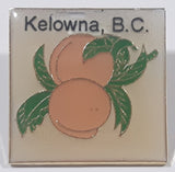 Kelowna B.C. Peach Themed 1" x 1" Enamel Metal Lapel Pin