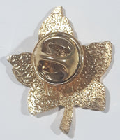 Embossed Maple Leaf 7/8" x 1 1/8" Gold Tone Metal Lapel Pin