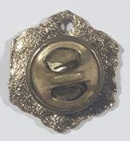 Ornate Symmetrical Hearts Hexagon Shaped 3/4" x 3/4" Brass Tone Metal Lapel Pin