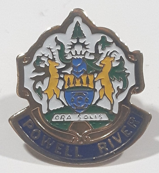 Powell River Coat of Arms Crest Ora Solis 3/4" x 3/4" Enamel Metal Lapel Pin