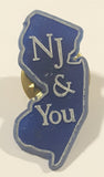 NJ & You Blue 3/8" x 7/8" Plastic Lapel Pin
