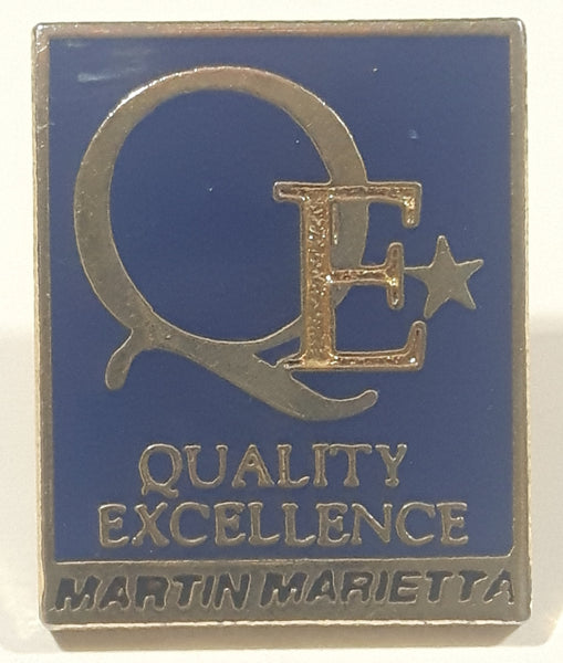 QE Quality Excellence Martin Marietta 3/4" x 7/8" Enamel Metal Lapel Pin