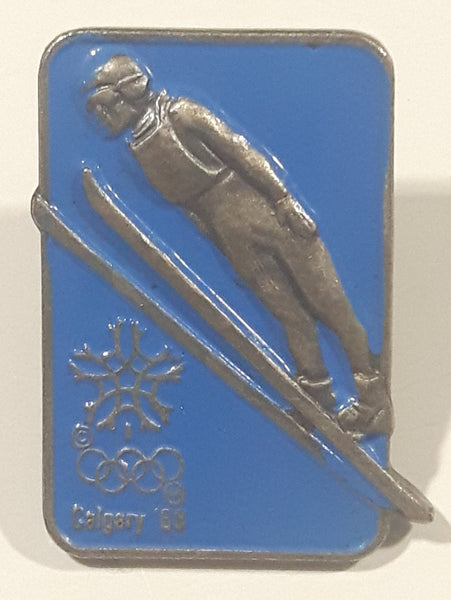 1988 Calgary Winter Olympics Ski Jumping 3/4" x 1" Enamel Metal Lapel Pin