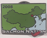 2008 China Salmon Nation 3/4" x 1" Enamel Metal Lapel Pin