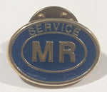 Mr Service Blue Oval Shaped 1/2" x 3/4" Enamel Metal Lapel Pin