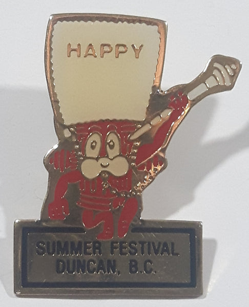 Duncan B.C. Summer Festival Mascot 'Happy' 1" x 1 1/4" Enamel Metal Lapel Pin