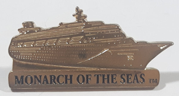 Royal Caribbean Monarch Of The Seas Cruise Ship 3/4" x 1 1/2" Gold Tone Metal Lapel Pin