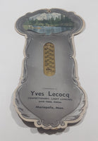 Vintage Yves Lecocq Confectionery, Light Lunches And Pool Room Mariapolis, Man. 5 1/4" x 10 1/2" Fishing Canoe Lake Scene Cardboard Promotional Advertising Thermometer (Missing Thermometer)