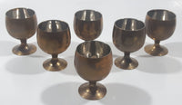 Vintage Brass 2 1/4" Tall Miniature Goblet Cup Set of 6