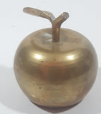Vintage Brass Metal 2 3/8" Tall Apple with Leaf