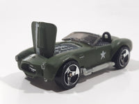 2008 Hot Wheels TEAM: Engine Revealers Shelby Cobra 427 S/C Matte Olive Army Green Die Cast Toy Car Vehicle with Opening Hood