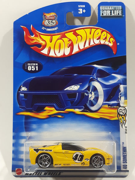 2002 Hot Wheels First Editions 40 Somethin' Yellow Die Cast Toy Car Vehicle New in Package
