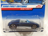 2000 Hot Wheels First Editions Max Steel MX48 Turbo Metalflake Blue Die Cast Toy Car Vehicle New in Package