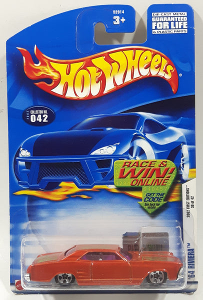 2002 Hot Wheels First Editions '64 Riviera Metalflake Orange Die Cast Toy Car Vehicle New in Package