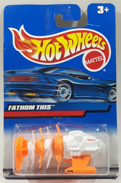 1998 Hot Wheels First Editions Fathom This White Die Cast Toy Car Vehicle New in Package
