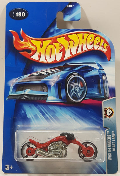 2004 Hot Wheels Wastelanders Blast Lane Red Die Cast Toy Car Vehicle New in Package