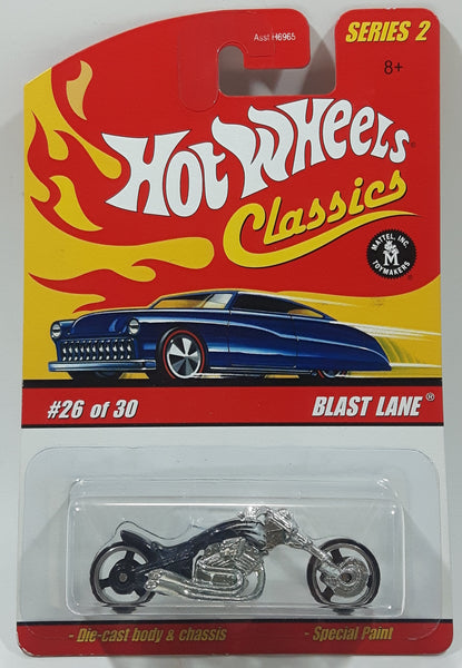 2006 Hot Wheels Classics Series 2 Blast Lane Spectraflame Black Die Cast Toy Motor Cycle New in Package