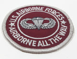 U.S. Airborne Forces Airborne All The Way Red 3 1/4" Fabric Military Insignia Patch Badge