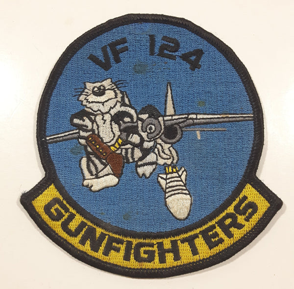 U.S. Navy F-14 Tomcat VF 124 Gunfighters Squadron 4" x 4 1/4" Fabric Military Insignia Patch Badge