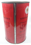Vintage Ribeiro Azeitonas Pretas Black Olives Large Red 9 1/2" Tall Metal Can Made in Portugal