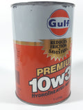 Vintage Gulf Saves Fuel Premium 10w30 Super Hydro Treated 1 Litre Motor Oil Metal Can FULL