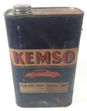 Rare Antique Kemso Chemicals Co. Hydraulic Shock Absorber Fluid No. 1 For Lovejoy, Monroe, Rolls Royce And Others Of This Type 7 1/4" Tall 32 Fl. Ozs. Metal Can with Paper Label Sarnia Ontario