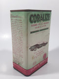 Rare Antique Coralize Cleans Seals Polishes In One Operation Silicone 5" Tall Metal Can with Paper Label Arlington Massachusetts