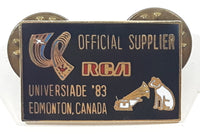 RCA Victor FISU International University Sports Federation Universade '83 Official Supplier 5/8" x 1" Metal Lapel Pin Edmonton Canada