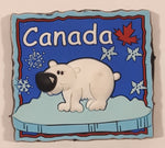 Canada Polar Bear on Iceberg 1 1/2" x 1 1/2" Thick Rubber Fridge Magnet