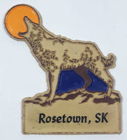 Rosetown, SK Wolf/Coyote Howling at the Moon 2 1/4" x 2 1/2" Rubber Fridge Magnet