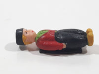 Dutch Boy in Green Top with Red Sweater and Black Pants 5/8" x 1 3/4" Celluloid Fridge Magnet