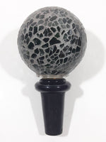 Mosaic Glass Ball Shaped 4" Tall Wine Bottle Stopper