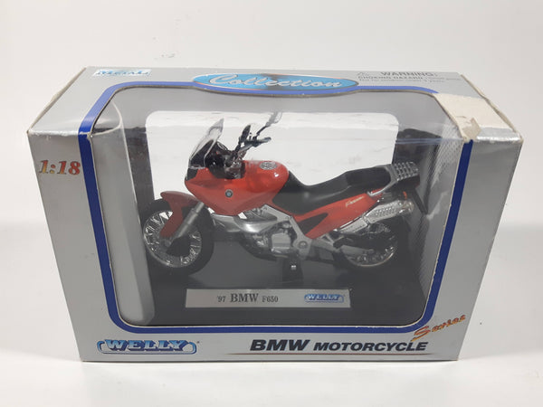 Welly BMW Motorcycle Series '97 BMW F650 Motor Cycle Street Bike Red 1/18 Scale Die Cast Toy Vehicle New in Package