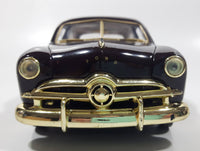 Motor Max 1949 Ford Coupe Burgundy with Gold Trim 1/24 Scale Die Cast Toy Car Vehicle with Opening Doors Hood and Trunk