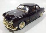 Motor Max 1949 Ford Coupe Burgundy with Gold Trim 1/24 Scale Die Cast Toy Car Vehicle with Opening Doors Hood and Trunk