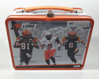 2008 BC Government Act Now CFL BC Lions Football Team "Every Move Is A Good Move" Orange and White Metal Lunch Box