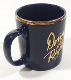 Rare Vintage Kilncraft Coloroll C.A.A. British Columbia Approved Auto Repair Services Dark Blue with Gold Label and Trim 3 1/2" Tall Ceramic Coffee Mug Cup
