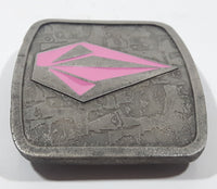 Volcom Pink Enamel Engraved Metal Belt Buckle