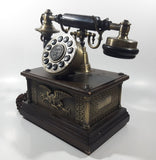 Antique Style Paramount Collection Classic Series Model 1911 Presidential Brass Eagle Wood Cased Ornate Engraved Push Button Telephone